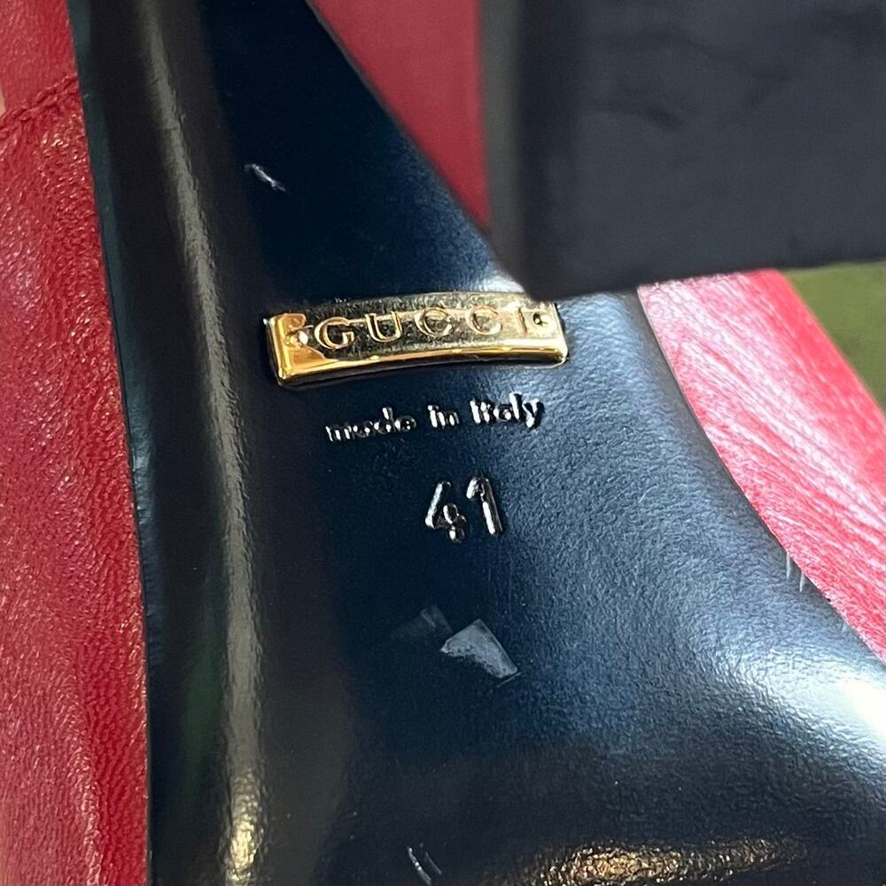 GUCCI Red Leather Horsebit Princetown Heeled Mules SZ 41 (US 11) - Picture 10 of 10